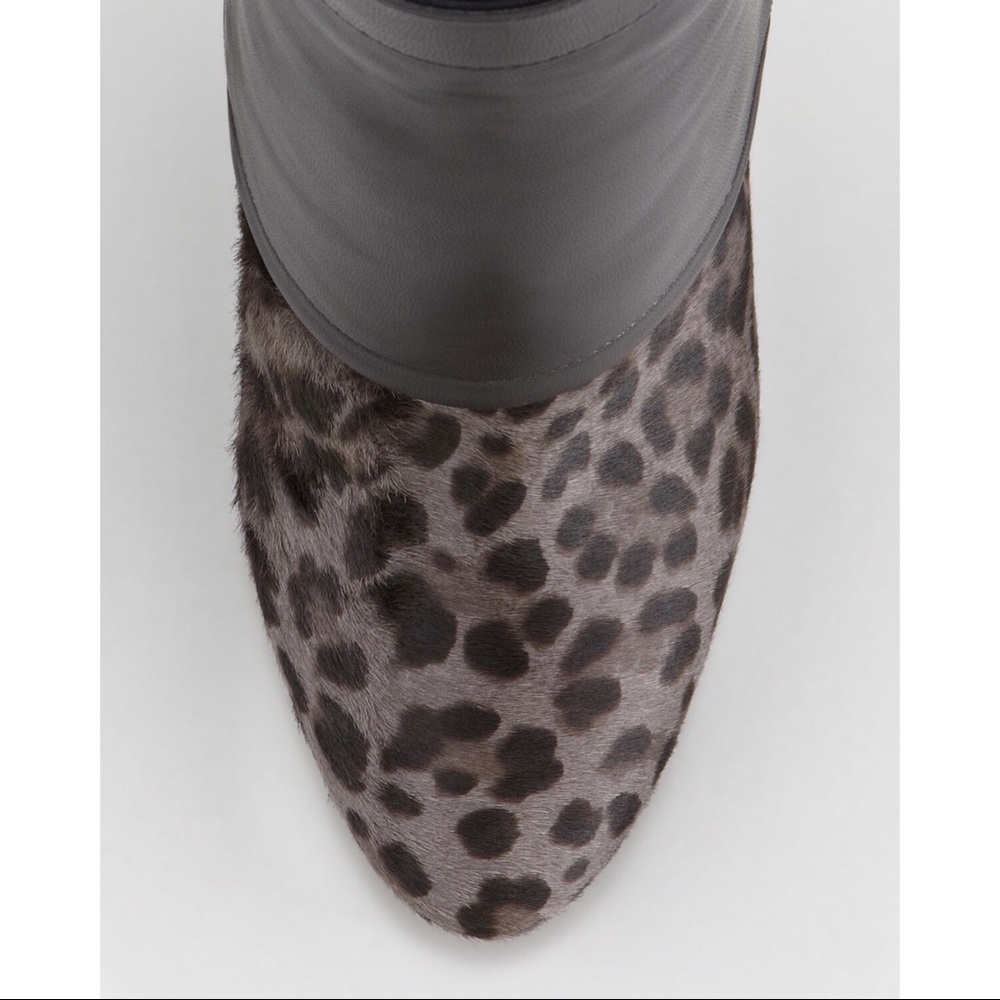 Jimmy Choo Black Leather & Leopard Print Ankle Boots - Picture 4 of 16